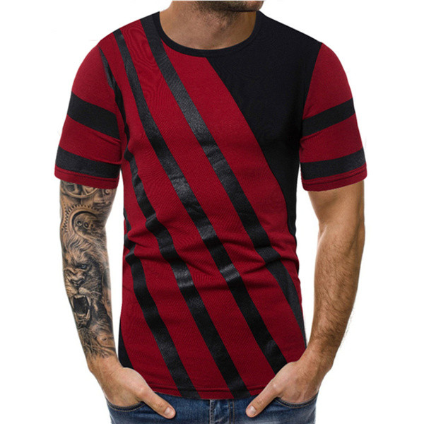 Мъжка модерна тениска с О-образно деколте в два цвята