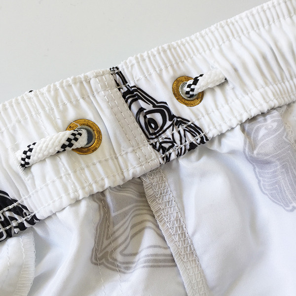 Pantaloni scurți casual barbatesti cu cravate si elastic potriviti pentru plaja