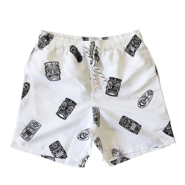 Pantaloni scurți casual barbatesti cu cravate si elastic potriviti pentru plaja