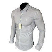 Cămașă bărbătească în dungi cu guler clasic și mâneci lungi