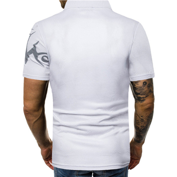 Bluză bărbătească cu mâneci scurte și guler alb-negru
