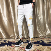 Model nou de pantaloni pentru bărbați alb-negru