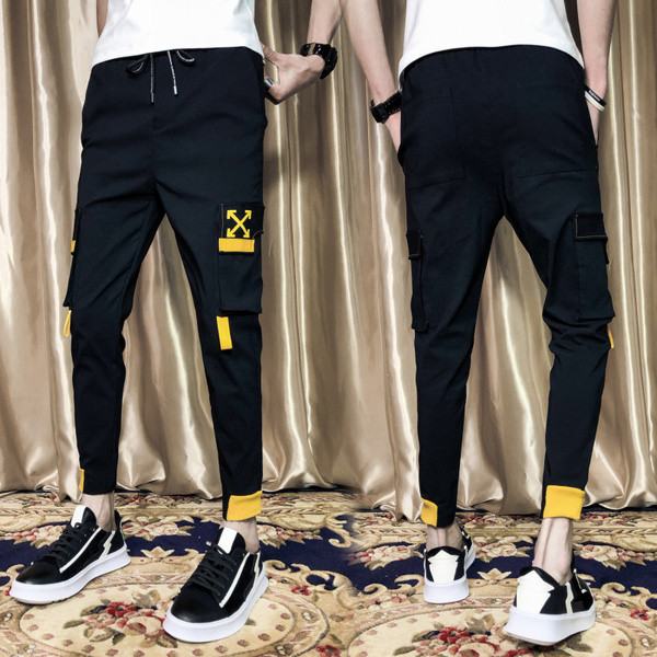 Model nou de pantaloni pentru bărbați alb-negru