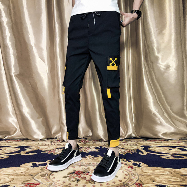 Model nou de pantaloni pentru bărbați alb-negru