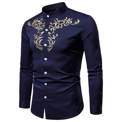 Cămașă elegantă pentru bărbați cu broderie în mai multe culori