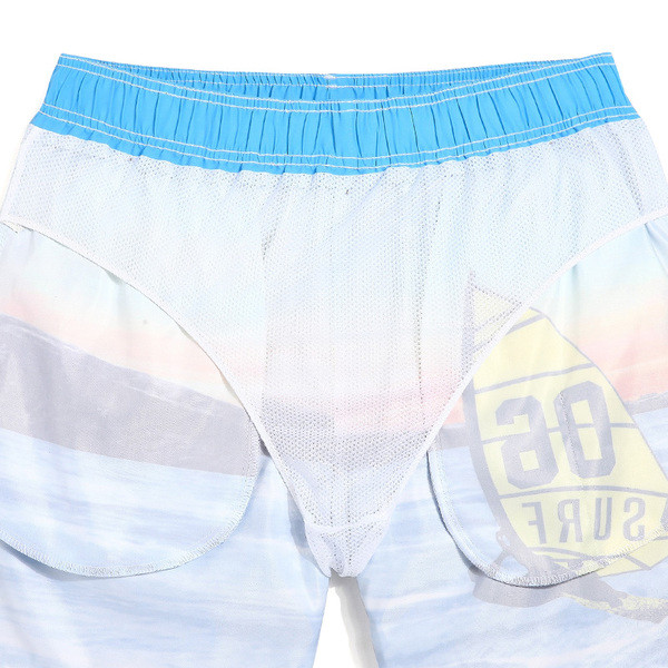 Costum de baie pentru bărbați cu aplicație colorată, cravate și elastic