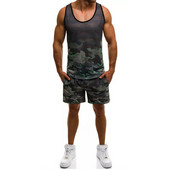 Set de camuflaj sport-casual pentru bărbați, maiou și pantaloni scurți