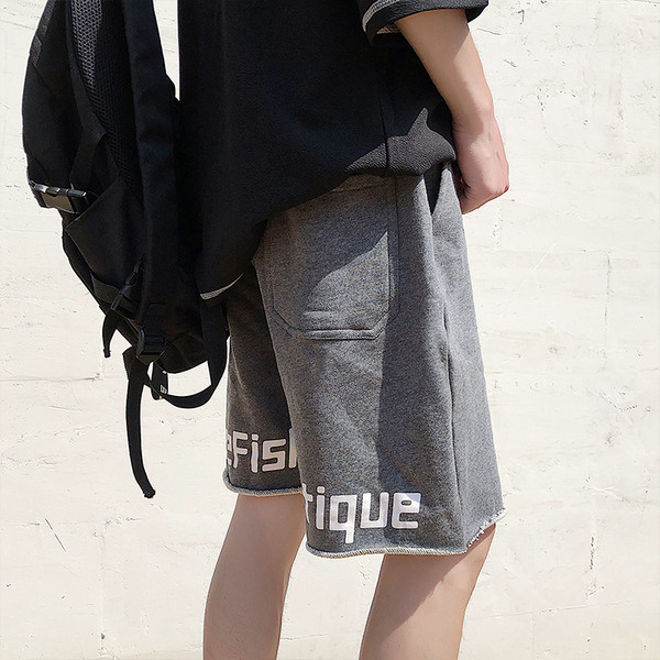 Pantaloni scurți casual pentru bărbați, cu buzunar și inscripții