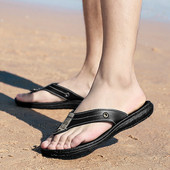 Papuci moderni pentru barbati din piele ecologica in doua culori