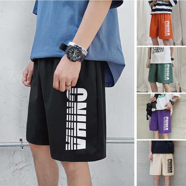 Pantaloni casual pentru bărbați cu inscripție - în mai multe culori