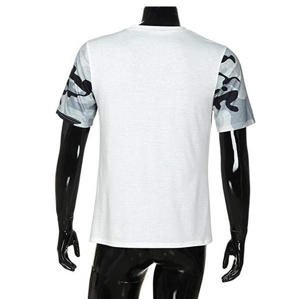 Tricou barbatesc cu model de camuflaj cu buzunar in mai multe culori