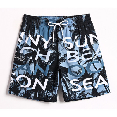 Costum de baie modern pentru bărbați în albastru cu buzunar și șireturi