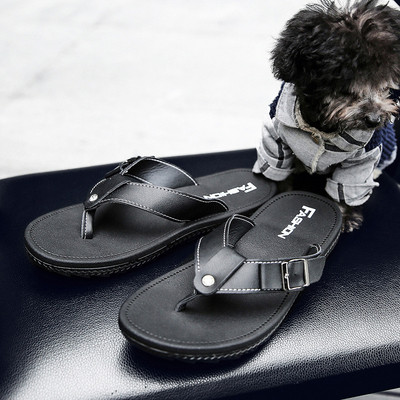 Papuci moderni pentru barbati cu catarama din imitatie de piele in trei culori