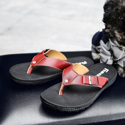 Papuci moderni pentru barbati cu catarama din imitatie de piele in trei culori