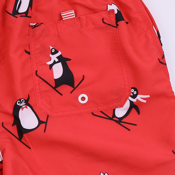 Мъжки шорти в червен цвят с връзки-подходящи за плаж