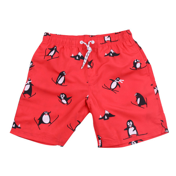 Мъжки шорти в червен цвят с връзки-подходящи за плаж