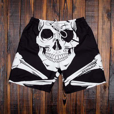 Модерни мъжки шорти подходящи за плуване с апликация и връзки