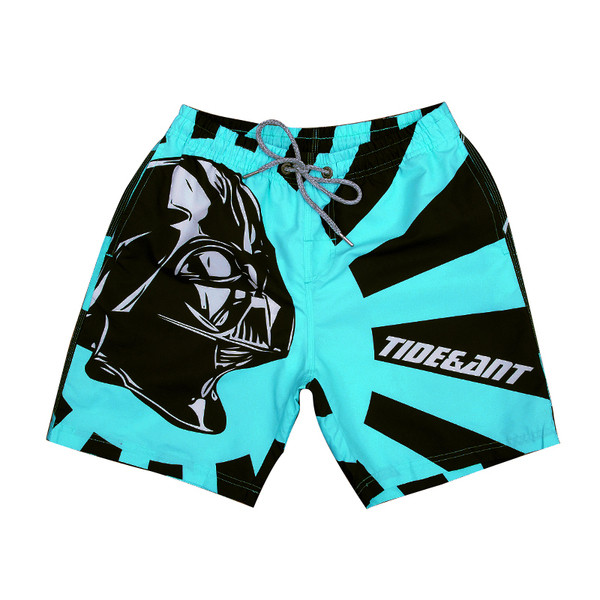 Модерни мъжки шорти подходящи за плуване с апликация и връзки