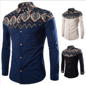 Cămașă elegantă pentru bărbați în trei culori cu model