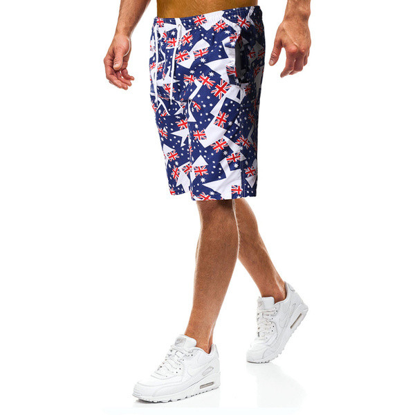 Плажни мъжки шорти с цветна апликаия