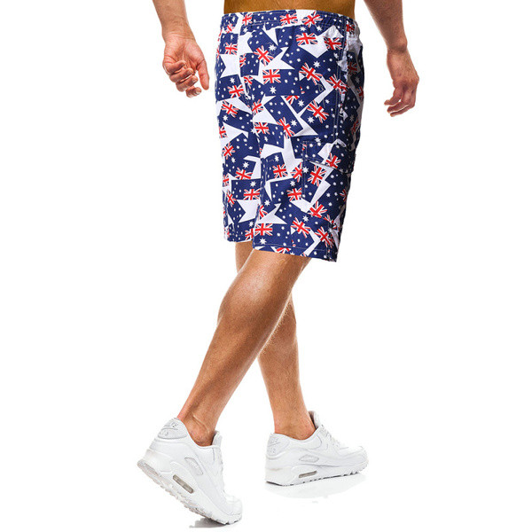 Плажни мъжки шорти с цветна апликаия