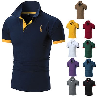 Tricou bărbătesc cu guler și mâneci scurte în diferite culori