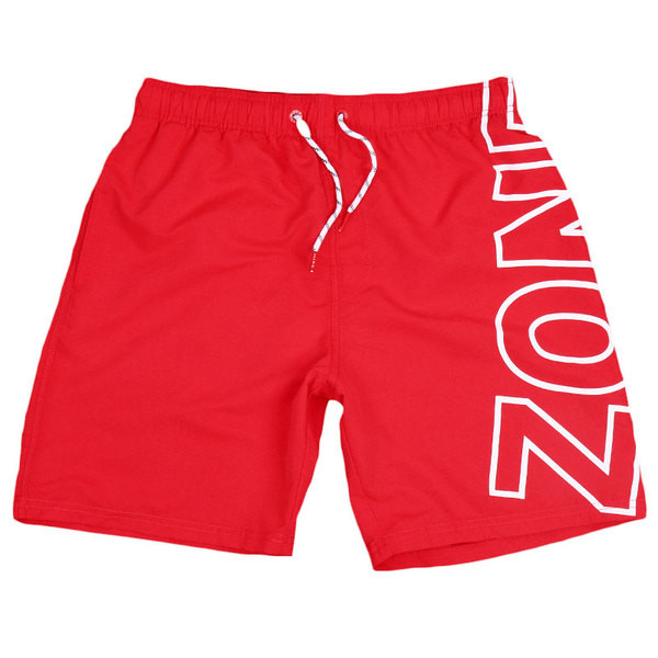 Costum de baie modern pentru bărbați cu cravate și elastic în roșu și negru