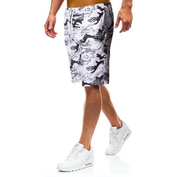 Pantaloni scurți de camuflaj pentru bărbați cu elastic