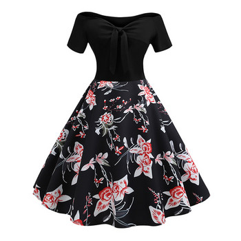 Rochie elegantă de damă, cu umerii goi și decolteu în V, în negru