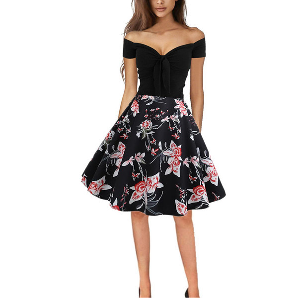 Rochie elegantă de damă, cu umerii goi și decolteu în V, în negru