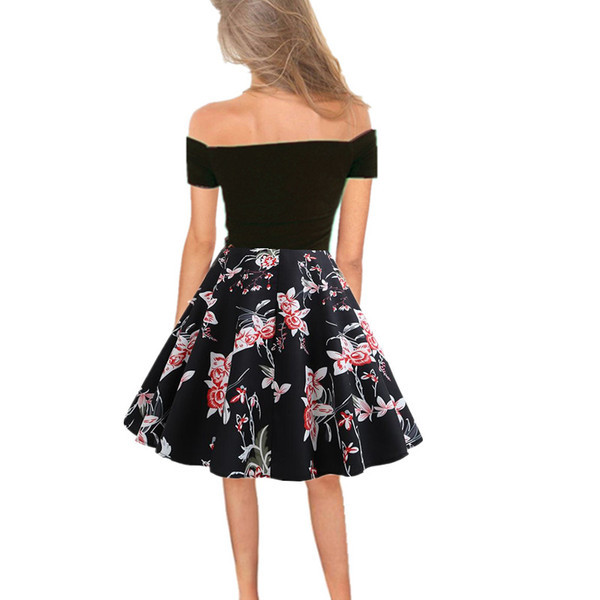 Rochie elegantă de damă, cu umerii goi și decolteu în V, în negru