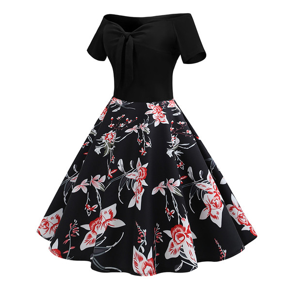 Rochie elegantă de damă, cu umerii goi și decolteu în V, în negru