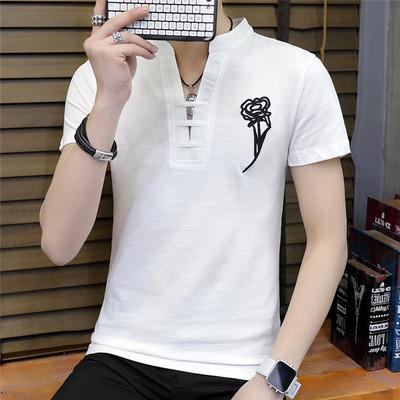 Tricou barbatesc modern in trei culori cu broderie