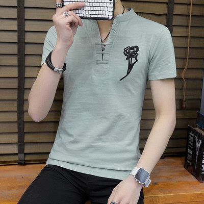 Tricou barbatesc modern in trei culori cu broderie