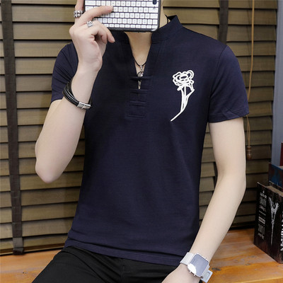 Tricou barbatesc modern in trei culori cu broderie