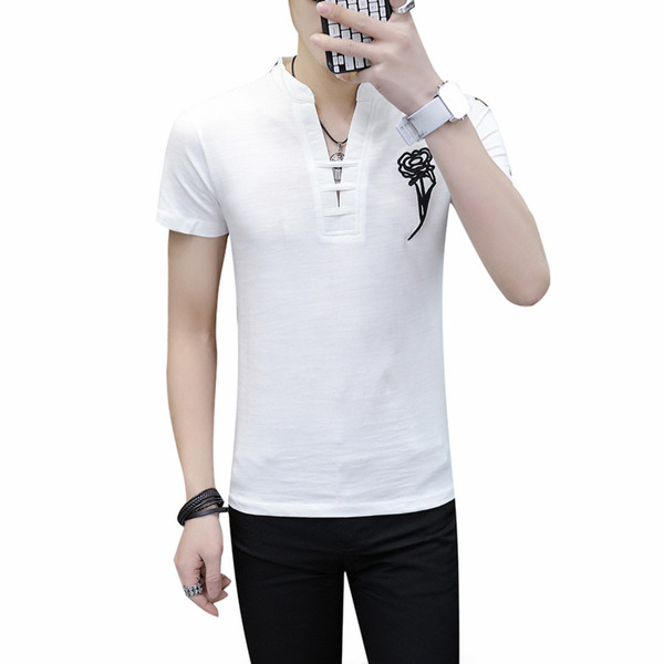 Tricou barbatesc modern in trei culori cu broderie