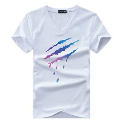 Tricou casual barbatesc cu aplicatie in mai multe culori