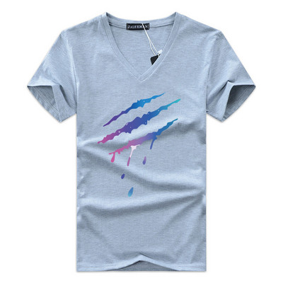 Tricou casual barbatesc cu aplicatie in mai multe culori