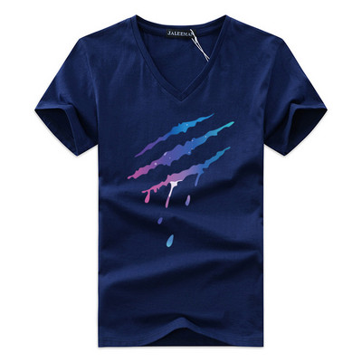 Tricou casual barbatesc cu aplicatie in mai multe culori