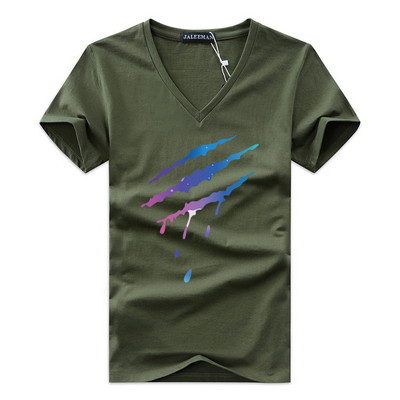 Tricou casual barbatesc cu aplicatie in mai multe culori