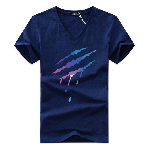 Tricou casual barbatesc cu aplicatie in mai multe culori