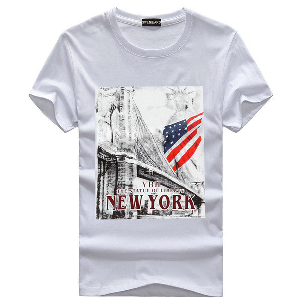 Tricou barbatesc cu aplicatie in mai multe culori