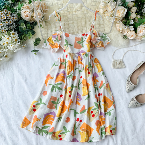 Rochie moderna de dama cu bretele si nasturi in doua culori