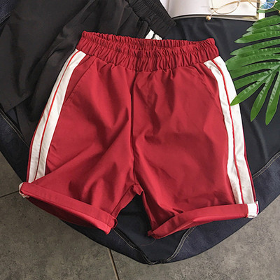 Pantaloni casual pentru bărbați în negru și roșu