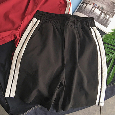 Pantaloni casual pentru bărbați în negru și roșu