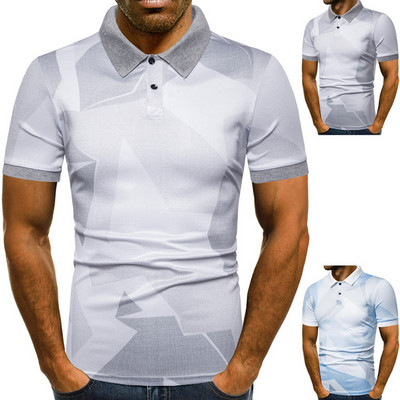 tricou barbatesc cu maneca scurta cu guler clasic si nasturi in doua culori