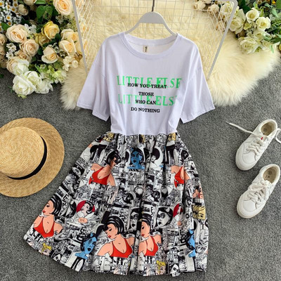 Rochie casual de dama cu maneci scurte in trei culori si aplicatie