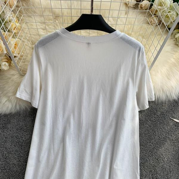 Rochie casual de dama cu maneci scurte si aplicatie in alb si negru