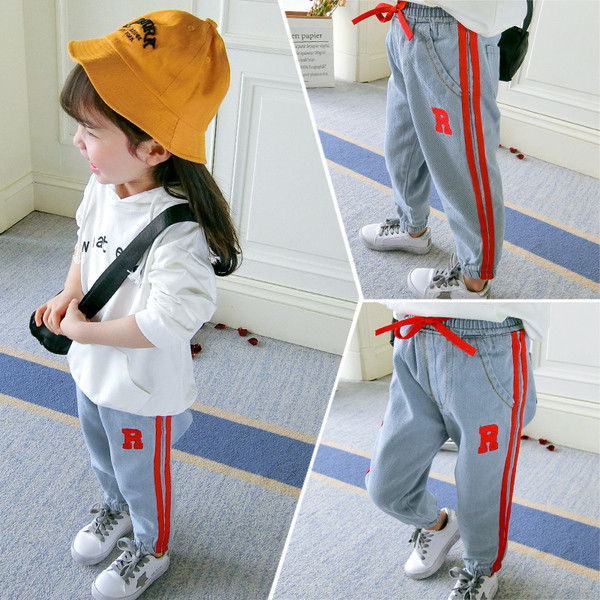 Blugi moderni pentru copii cu sireturi - pentru fete