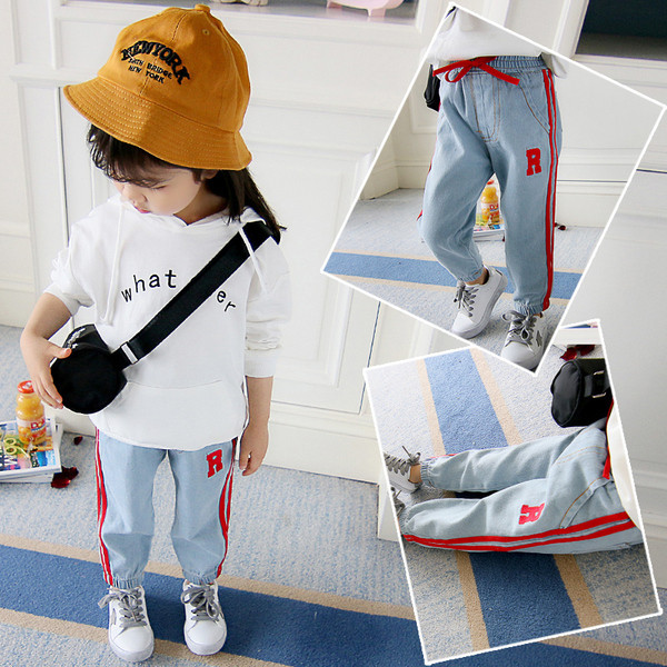 Blugi moderni pentru copii cu sireturi - pentru fete